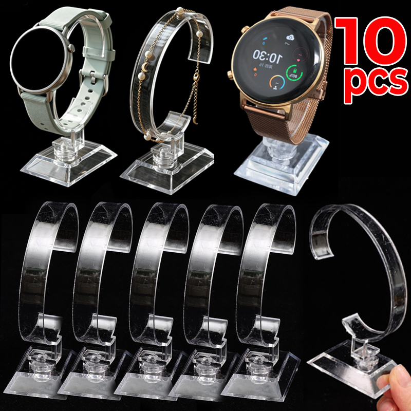 Jewelry And Watches Inc - Transparenter Uhren-Präsentationsständer C-Kreis Acryl-Halter Theken-Ausstellungsständer Armbanduhr-Armband-Display